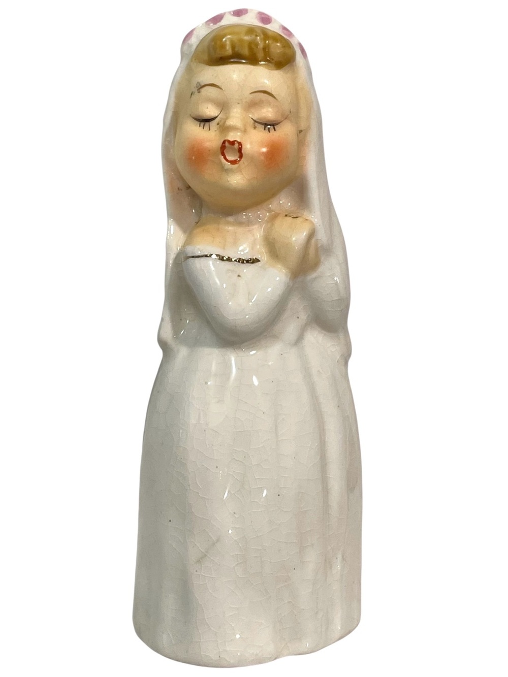 Vintage 1950s Napco Kitschy Bride Only Salt or Pepper Shaker - Mid-Century Japan